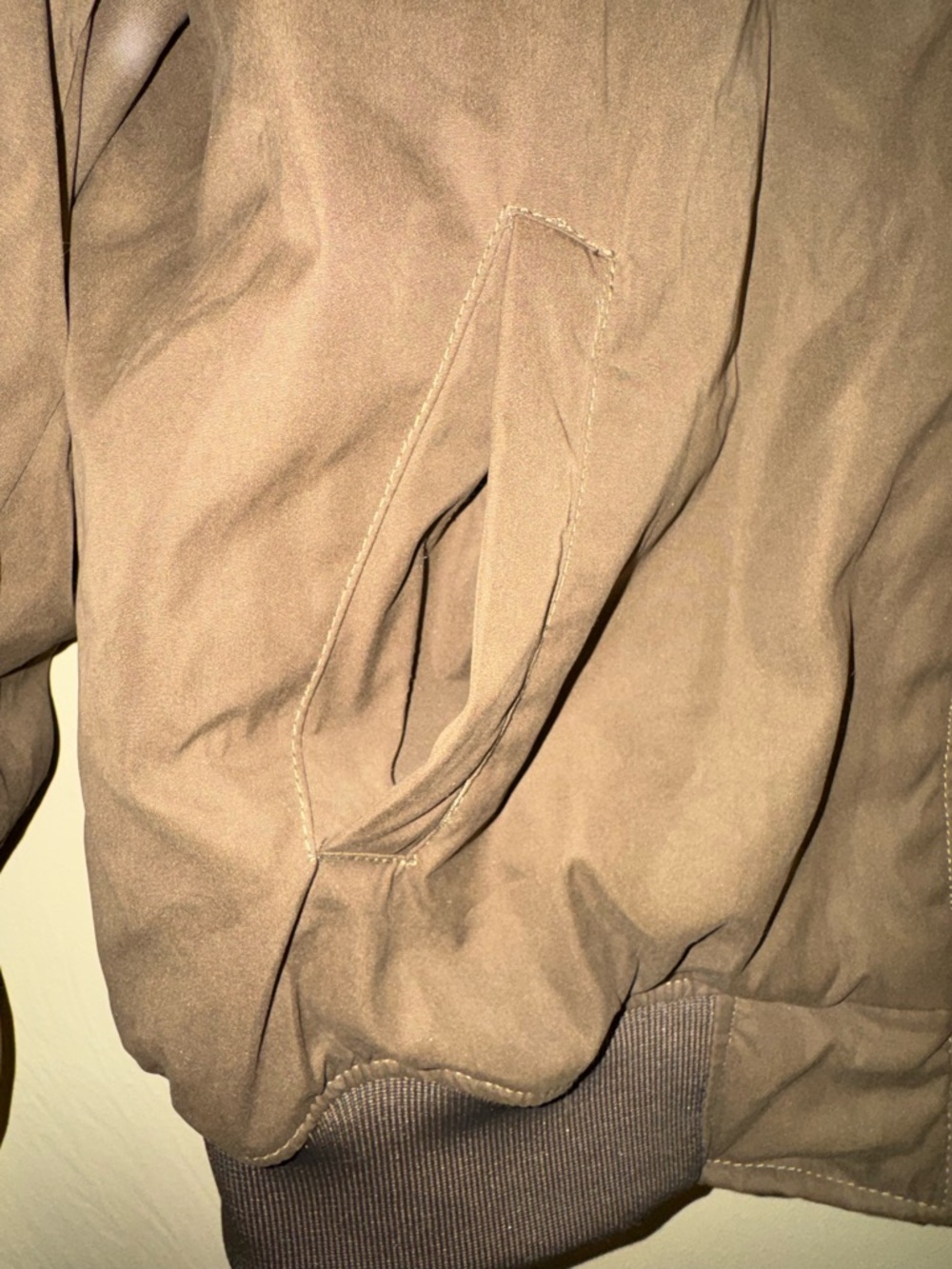 Brown Bomber Jacket by Orange Creek with Gold Tone Zipper - Picture 4 of 8